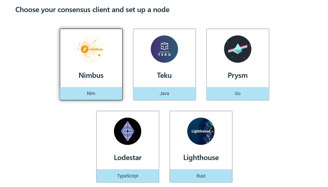 Choose consensus client